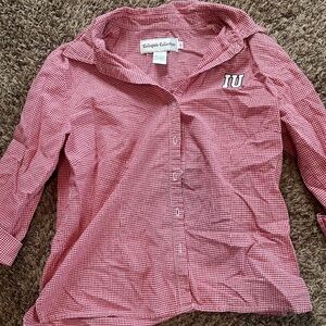 Vintage women's collegiate collection red gingham indiana university top medium